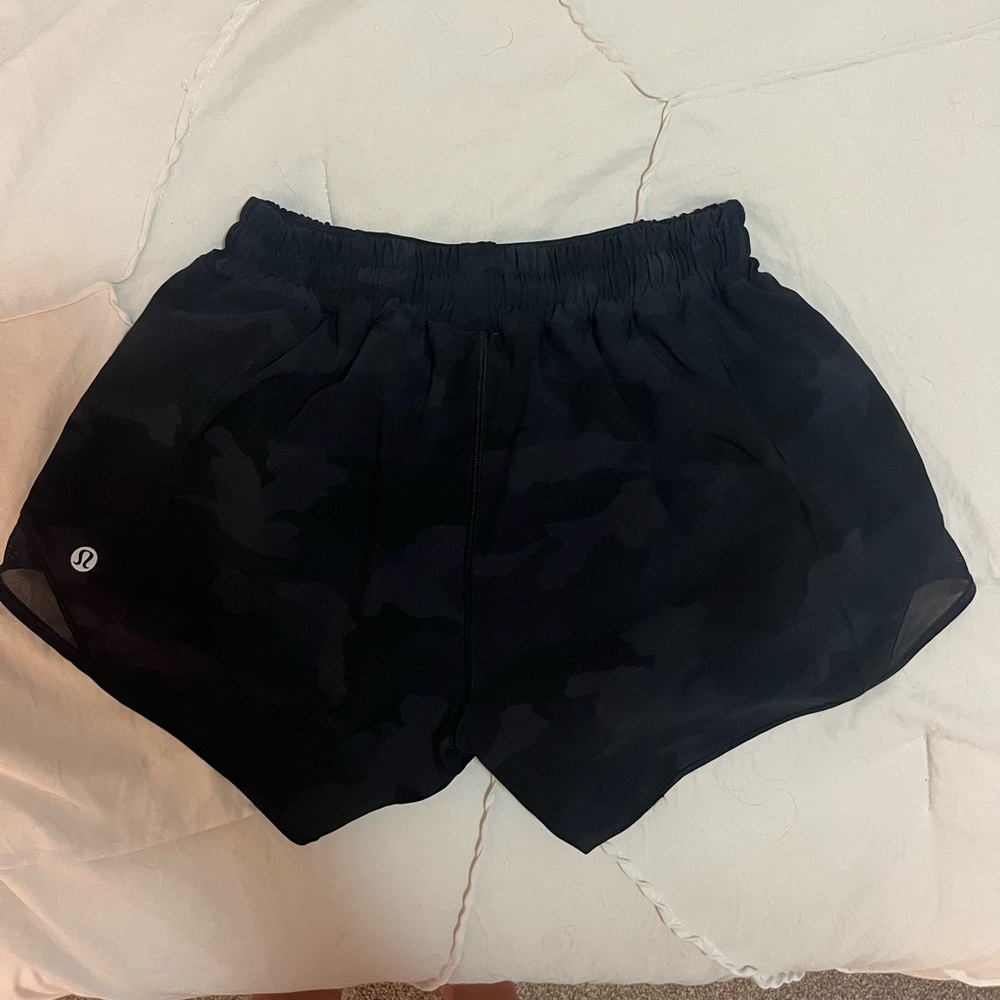 Size 4- Black Camo 4” LuLu Lemon Shorts